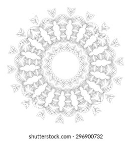 Vector beautiful deco black mandala, patterned design element, ethnic Amulet.
