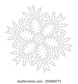 Vector beautiful deco black mandala, patterned design element, ethnic Amulet.