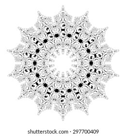 Vector Beautiful Deco Black Mandala. 10 eps