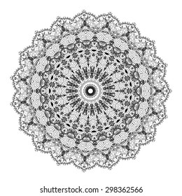 Vector Beautiful Deco Black Mandala. 10 eps