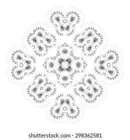 Vector Beautiful Deco Black Mandala. 10 eps