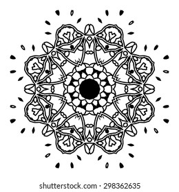 Vector Beautiful Deco Black Mandala. 10 eps