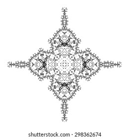 Vector Beautiful Deco Black Mandala. 10 eps