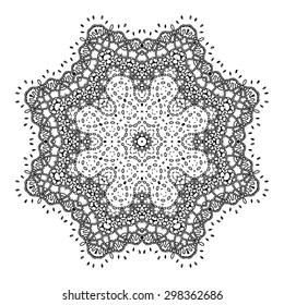 Vector Beautiful Deco Black Mandala. 10 eps