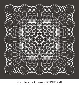 Vector Beautiful Deco Black Mandala. 10 eps