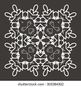 Vector Beautiful Deco Black Mandala. 10 eps