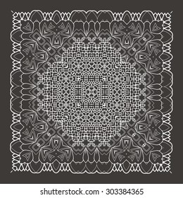 Vector Beautiful Deco Black Mandala. 10 eps