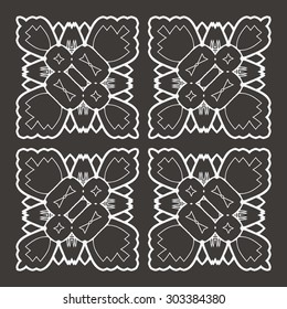 Vector Beautiful Deco Black Mandala. 10 eps