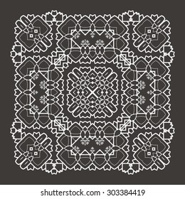 Vector Beautiful Deco Black Mandala. 10 eps