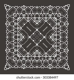 Vector Beautiful Deco Black Mandala. 10 eps