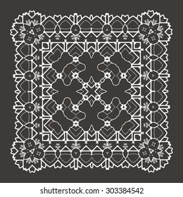 Vector Beautiful Deco Black Mandala. 10 eps