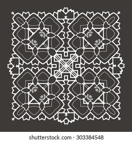 Vector Beautiful Deco Black Mandala. 10 eps