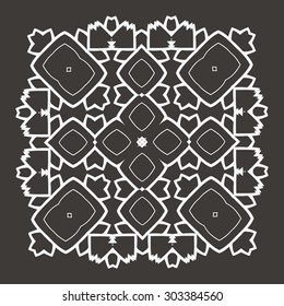 Vector Beautiful Deco Black Mandala. 10 eps