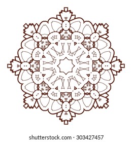 Vector Beautiful Deco Black Mandala. 10 eps
