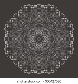 Vector Beautiful Deco Black Mandala. 10 eps