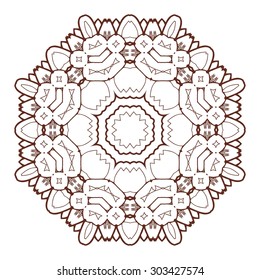 Vector Beautiful Deco Black Mandala. 10 eps