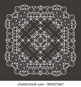Vector Beautiful Deco Black Mandala. 10 eps