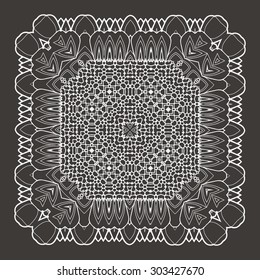 Vector Beautiful Deco Black Mandala. 10 eps