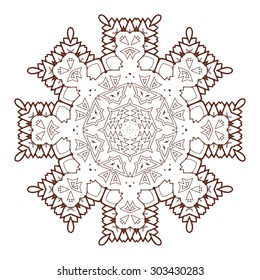 Vector Beautiful Deco Black Mandala. 10 eps