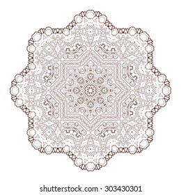 Vector Beautiful Deco Black Mandala. 10 eps