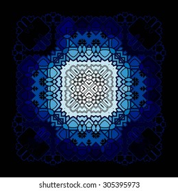 Vector Beautiful Deco Black Mandala. 10 eps