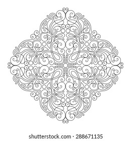 Vector Beautiful Deco Black Square, Patterned Design Element