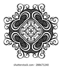 Vector Beautiful Deco Black Square, Patterned Design Element