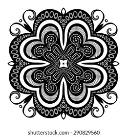 Vector Beautiful Deco Black Square, Patterned Design Element