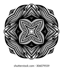Vector Beautiful Deco Black Square, Patterned Design Element