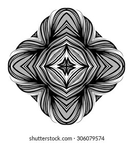 Vector Beautiful Deco Black Square, Patterned Design Element