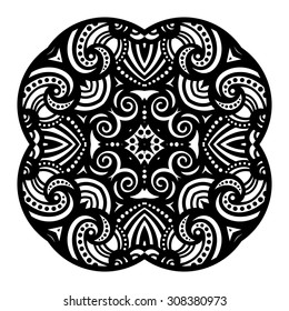 Vector Beautiful Deco Black Square, Patterned Design Element