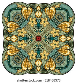 Vector Beautiful Deco Colored Contour Square, Patterned Design Element