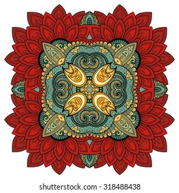 Vector Beautiful Deco Colored Contour Square, Patterned Design Element