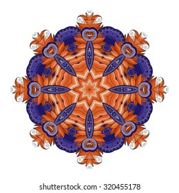 Vector Beautiful Deco Colored contour Mandala, Patterned Design Element, Ethnic Amulet