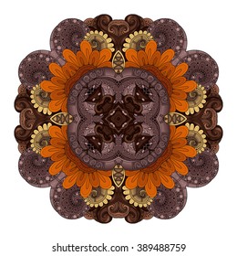 Vector Beautiful Deco Colored Contour Square, Patterned Design Element