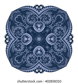 Vector Beautiful Deco Colored Contour Square, Patterned Design Element