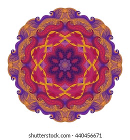 Vector Beautiful Deco Colored contour Mandala, Patterned Design Element, Ethnic Amulet