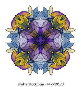 Vector Beautiful Deco Colored Contour Square