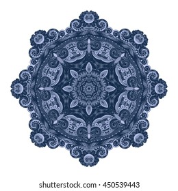 Vector Beautiful Deco Colored contour Mandala, Patterned Design Element, Ethnic Amulet
