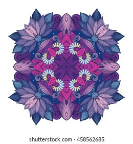 Vector Beautiful Deco Colored Contour Square