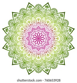 Vector Beautiful Deco Contour Mandala, Patterned Design Element, Ethnic Amulet. Illustration