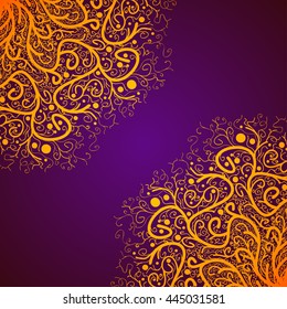 Vector Beautiful Deco Gold Mandala, Patterned Design Element, Ethnic Amulet