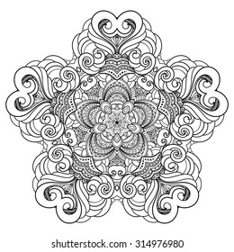 Vector Beautiful Deco Mandala. Abstract Object Isolated On White Background. Ethnic Decorative Element