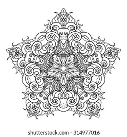 Vector Beautiful Deco Mandala. Abstract Object Isolated On White Background. Ethnic Decorative Element