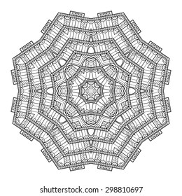 Vector Beautiful Deco Mandala. Circle Abstract Object Isolated On White Background. Ethnic Decorative Element