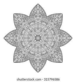Vector Beautiful Deco Mandala. Circle Abstract Object Isolated On White Background. Ethnic Decorative Element