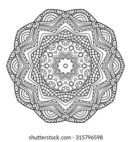 Vector Beautiful Deco Mandala. Circle Abstract Object Isolated On White Background. Ethnic Decorative Element