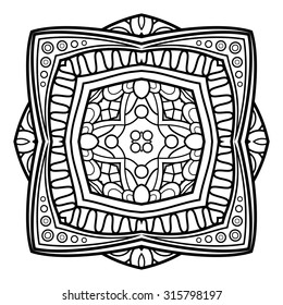 Vector Beautiful Deco Mandala. Circle Abstract Object Isolated On White Background. Ethnic Decorative Element