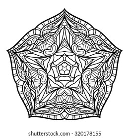 Vector Beautiful Deco Mandala. Circle Abstract Object Isolated On White Background. Ethnic Decorative Element
