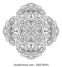 Vector Beautiful Deco Mandala. Circle Abstract Object Isolated On White Background. Ethnic Decorative Element